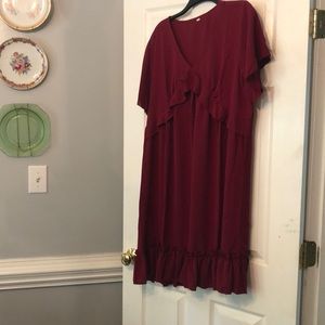 Shein size XL cranberry sun dress! Never worn.